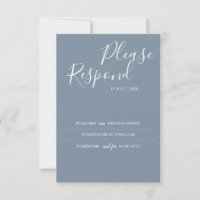 Cartão RSVP Azul Dusty, Site de Casamento