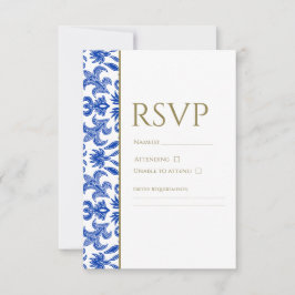 Cartão RSVP Azul Italiano