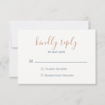 Cartão RSVP Azul Marinho Cobre Marmoreado