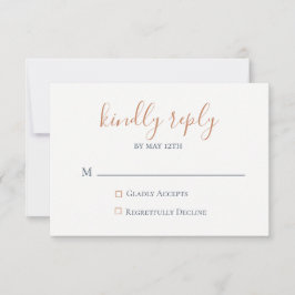 Cartão RSVP Azul Marinho Cobre Marmoreado