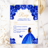 Azul Real e Dourado Princesa de Pele Morena