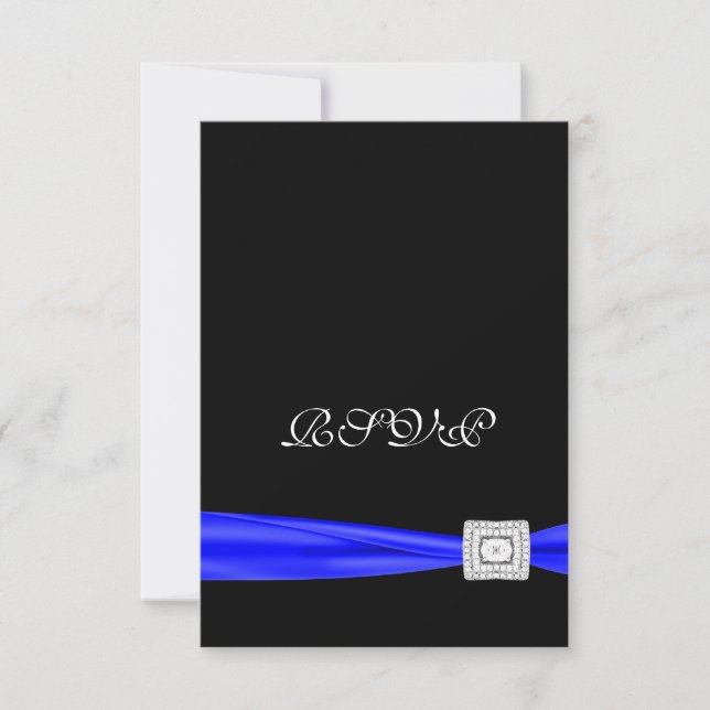 Cartão RSVP Azul Real e PretoRSVP (Frente)