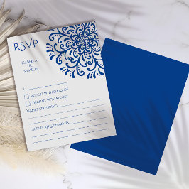 Cartão RSVP Azul Whimsical