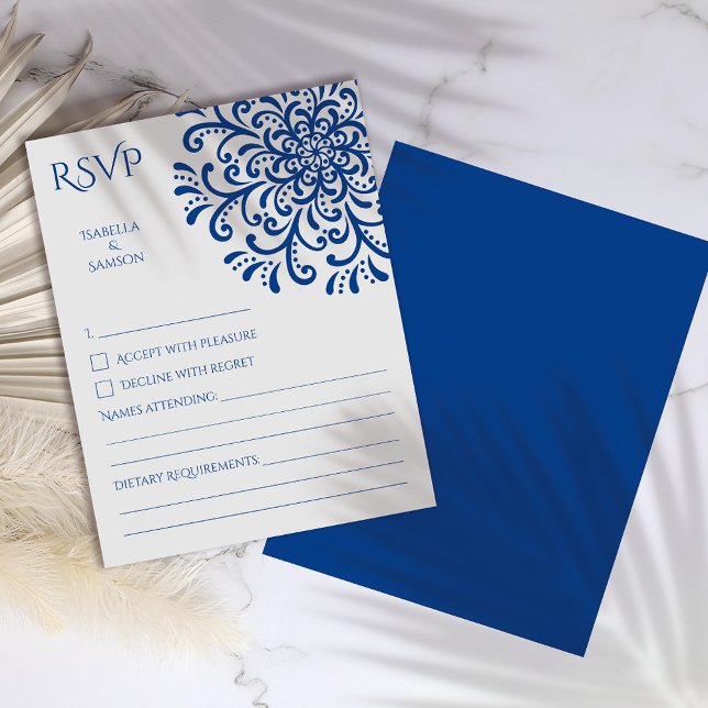 Cartão RSVP Azul Whimsical (Criador carregado)