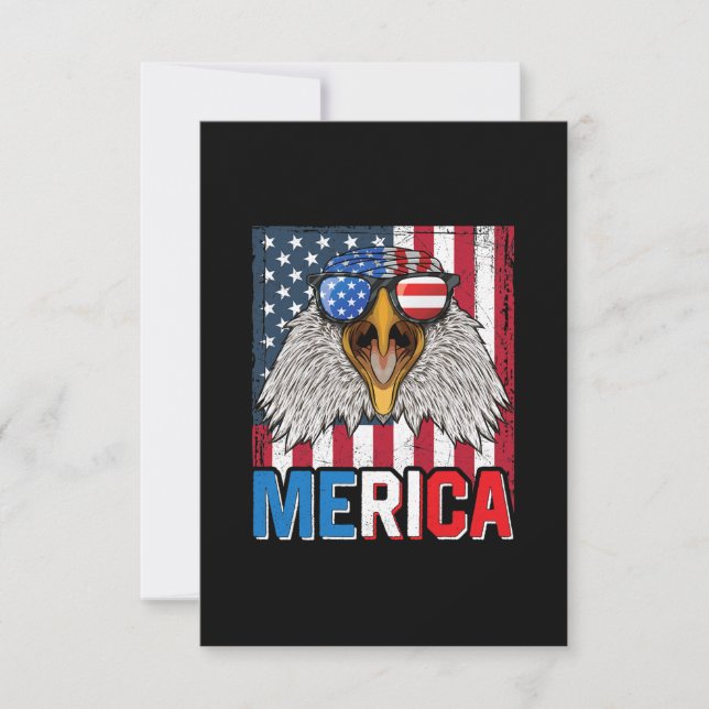 Cartão RSVP Bald Eagle Merica 4 de julho (Frente)