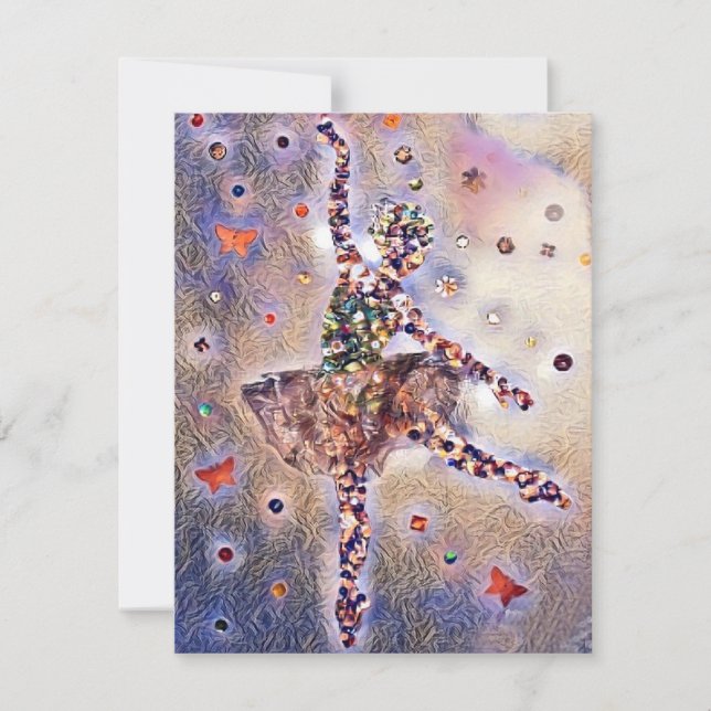 Cartão RSVP Ballerina Cuja Rapariga Púrpura É Personalizada (Frente)