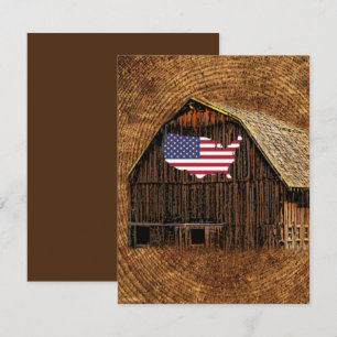 Cartão RSVP Bandeira Americana do Barn Russo