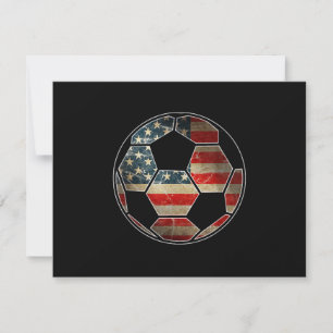 Cartão RSVP Bandeira Americana na Bola do Futebol - Bandeira d