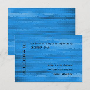 Cartão RSVP Bar Mitzvah Blue Techno Streaks