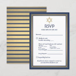 Cartão RSVP Bar Mitzvah Opções de Refeição Pedido de Música Az