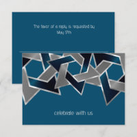 Bar Mitzvah Silver Teal Blue Cinza Estrela de Davi