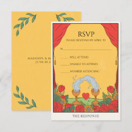 Cartão RSVP Baralho de Tarot Vintage Divinação Mística Noiva