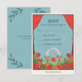Cartão RSVP Baralho de Tarot Vintage Divinação Mística Noiva