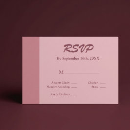 Cartão RSVP Barra de Rubor Minimalista Moderna