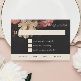 Cartão RSVP Barroco Pintado Floral