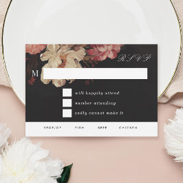 Cartão RSVP Barroco Pintado Floral