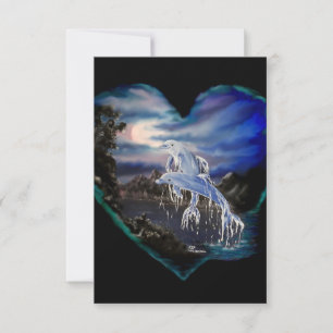 Cartão RSVP Bay at Night, Dolphin Love