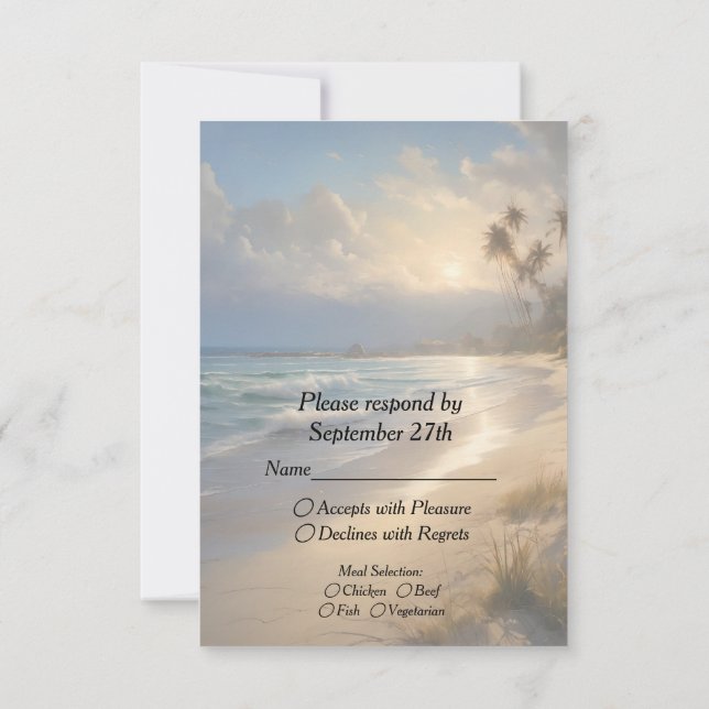 Cartão RSVP Beach Wedding (Verso)