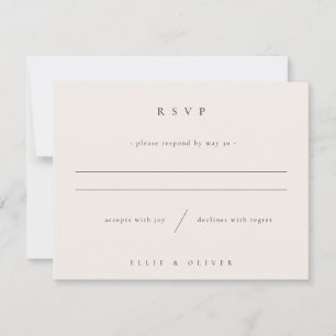 Cartão RSVP Beige Boho Photo Wedding Modern