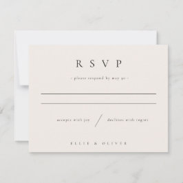 Cartão RSVP Beige Cream Boho Reply Modern