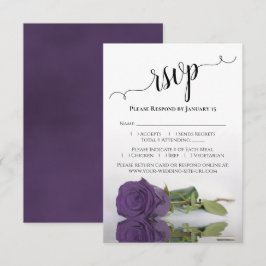 Cartão RSVP Bela Refletindo Casamento de Rosa Roxo Ametista