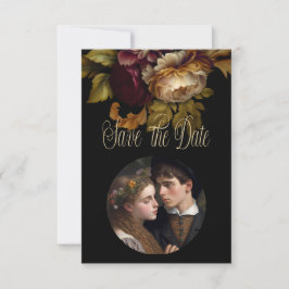 Cartão RSVP Bela Romântica Floral Escura do Velho Mundo