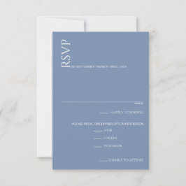 Cartão RSVP Belo Casamento Azul