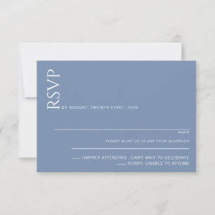 Cartão RSVP Belo Casamento Azul
