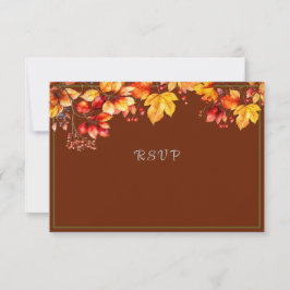 Cartão RSVP Belo Casamento de outono e Berries