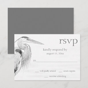 Cartão RSVP Belo Casamento de Pássaros Azuis