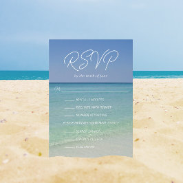 Cartão RSVP Belo Casamento de Praia com Opções de Refeição