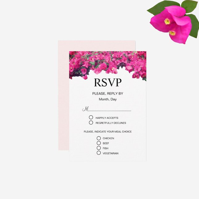Cartão RSVP Belo Casamento Floral (Criador carregado)