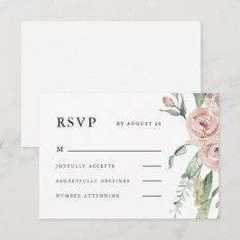 Cartão RSVP Belo Casamento Floral Blush