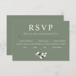 Cartão RSVP Berço de oliveira Elegante Casamento de charme med