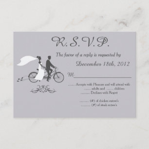 Cartão RSVP Bicicleta Para Dois Casamentos 3,5x5 R.S.V.P. Plac