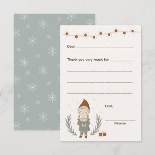 Cartão RSVP Bilhete de agradecimento de Natal para menina, car
