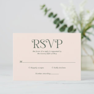 Cartão RSVP Blaire Moss Green Modern Wedding