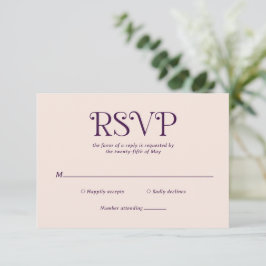 Cartão RSVP Blaire Purple Modern Wedding