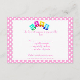 Cartão RSVP blocos de bolinhas azul bebê