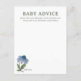 Cartão RSVP Blue and Green Country Floral Baby Shower Advice