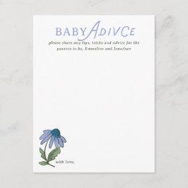 Cartão RSVP Blue and Green Country Floral Baby Shower Advice