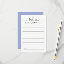 Cartão RSVP Blue and Green Wishes for Baby Shower Card