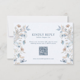 Cartão RSVP Blue Elegant Wildflower