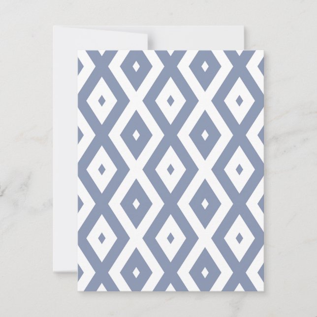 Cartão RSVP Blue grey and white diamond pattern (Frente)