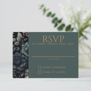 Cartão RSVP Blue Moody Floral