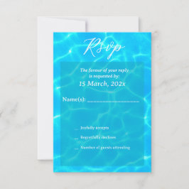 Cartão RSVP Blue Water Beach & Destination Wedding Ocean Theme