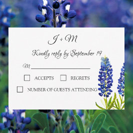 Cartão RSVP Bluebonnets Blue Floral Texas floresce Moderno RSV