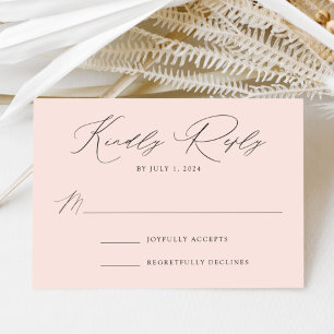 Cartão RSVP Blush Modern Elegance Wedding