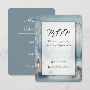 Cartão RSVP Boatos de um Casamento no Solstício de Inverno