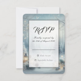 Cartão RSVP Boatos de um Casamento no Solstício de Inverno